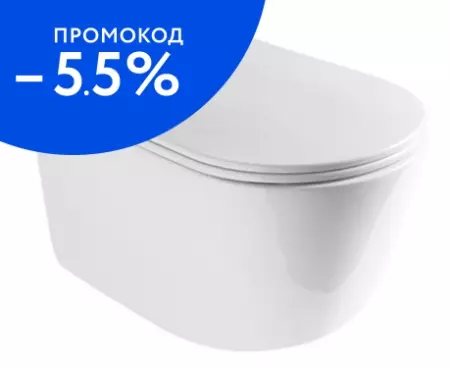 

Подвесной унитаз безободковый «Axa» Eva WCWH8801001 белый с сиденьем дюропласт с микролифтом белое