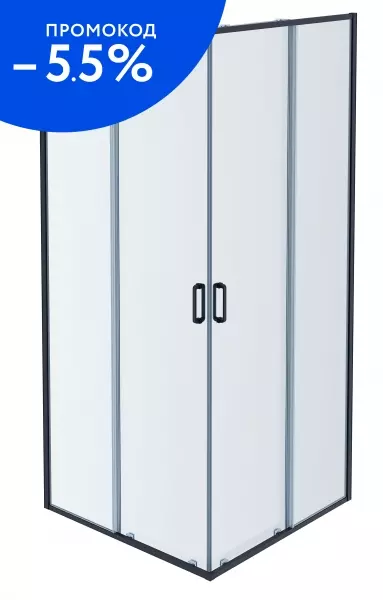

Душевой угол-ограждение «Акватек» AQ ARI KV09020BL 90/90 прозрачный/чёрный квадратный без поддона универсальный