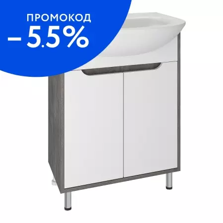 

Тумба с раковиной «Runo» Эко 60 (Уют 60) железный камень
