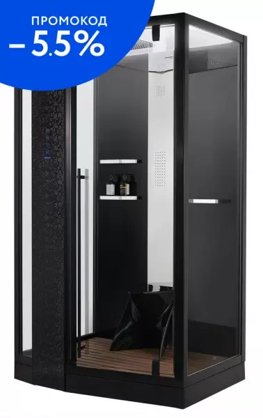 

Душевая кабина «Orans» SR-89105LS 120/90 низкий поддон прозрачная/чёрная с баней с гидромассажем с электрикой левая