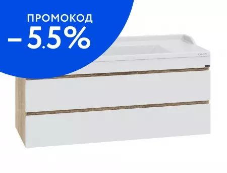 

Тумба с раковиной «СанТа» Марс 120 (Сириус 120) подвесная белая/янтарная