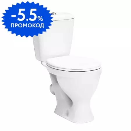 

Унитаз компакт «Sanita» Эталон Эконом белый с сиденьем полипропилен белое
