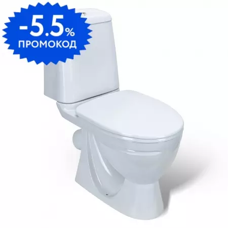 

Унитаз компакт «Sanita» Идеал Эконом белый с сиденьем полипропилен белое