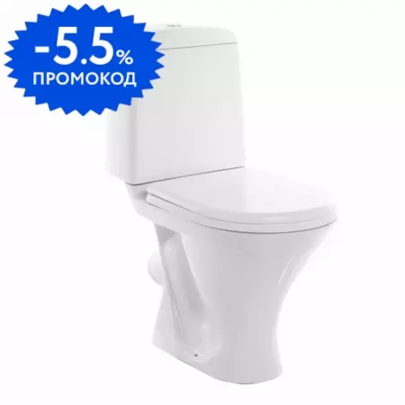 

Унитаз компакт «Sanita» Аттика Эконом белый с сиденьем полипропилен белое