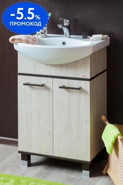 

Тумба с раковиной «Sanflor» Толедо 60 (Элеганс 60) орегон/венге