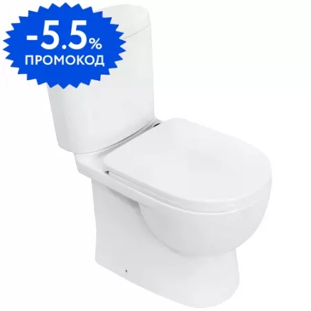 

Унитаз компакт «Sanita Luxe» Art Lux белый с сиденьем дюропласт с микролифтом белое