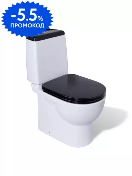 

Унитаз компакт «Sanita Luxe» Best Color белый с сиденьем дюропласт с микролифтом чёрный