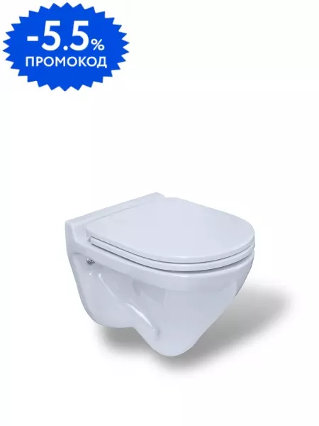 

Подвесной унитаз «Sanita Luxe» Attica Lux белый с сиденьем дюропласт с микролифтом белый