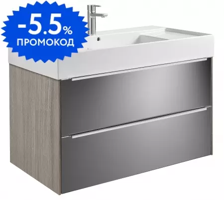 

Тумба с раковиной «Roca» Inspira 100 (Inspira 100) подвесная зеркало/тёмный дуб
