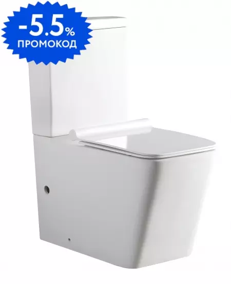 

Унитаз компакт безободковый «Aquanet» Tavr BL-103N-TPT белый с сиденьем дюропласт ультратонкое с микролифтом белый