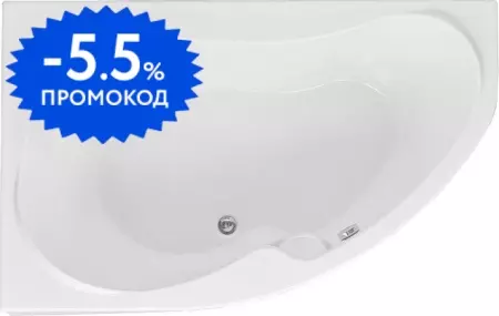 

Ванна акриловая «Aquanet» Capri 160/100 с каркасом без сифона с ручками белая левая