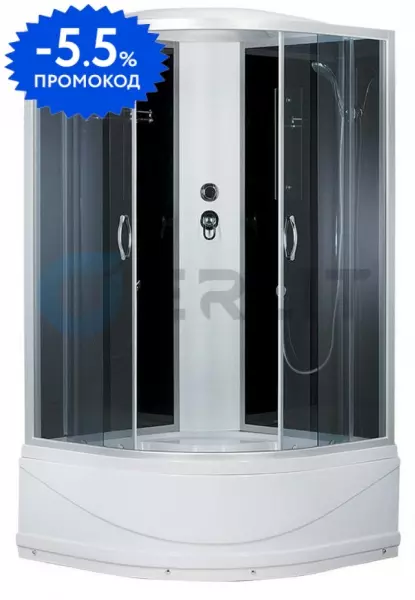 

Душевая кабина «Erlit» Comfort 90/90 высокий поддон тонированная/чёрная