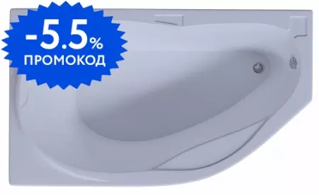 

Ванна акриловая «Акватек» Таурус 170/100 с каркасом с сифоном белая левая