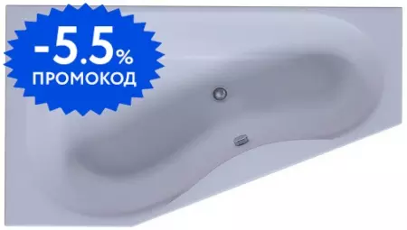 

Ванна акриловая «Aquatek» Медея 170/95 с каркасом с сифоном белая левая