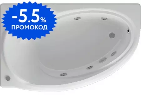 

Ванна акриловая «Aquatek» Бетта 170/97 с фронтальным экраном с каркасом с сифоном белая левая