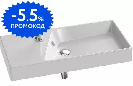 

Раковина «Jacob Delafon» Rythmik 80/37 EXP112-00 фарфоровая белая левая