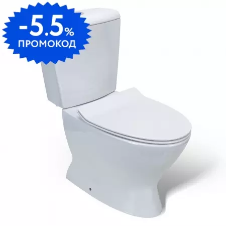 

Унитаз компакт «Sanitana» Kapa белый с сиденьем термопласт с микролифтом белый