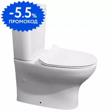 

Унитаз компакт «Sanitana» Pop Art белый с сиденьем термопласт с микролифтом белый