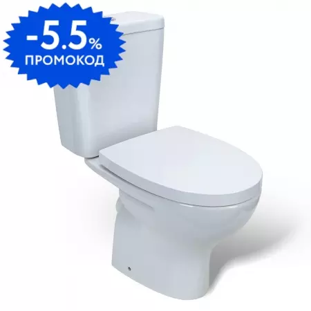 

Унитаз компакт «Sanitana» Pop белый с сиденьем термопласт с микролифтом белый