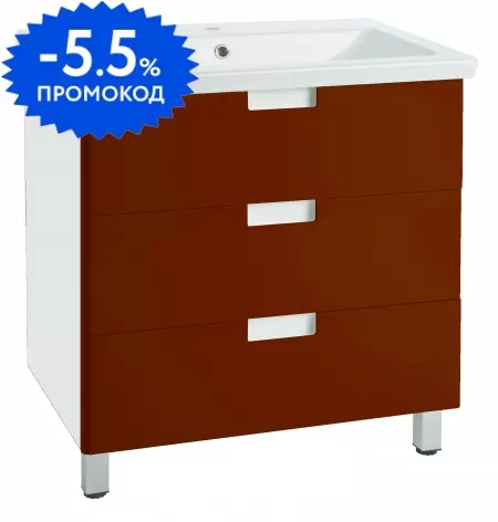 

Тумба с раковиной «Bellezza» Пегас 80 (Como 80) красная/белая