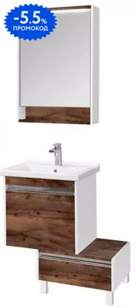 

Мебель для ванной подвесная «Aquaton» Капри 60 таксония тёмная/белая