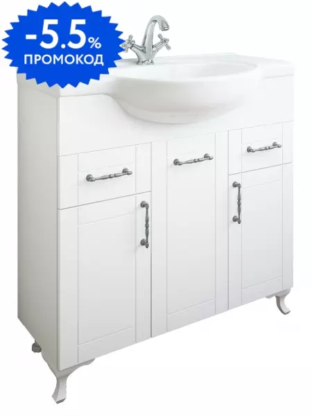 

Тумба с раковиной «Sanflor» Глория 85 (Сенеж 87) белая