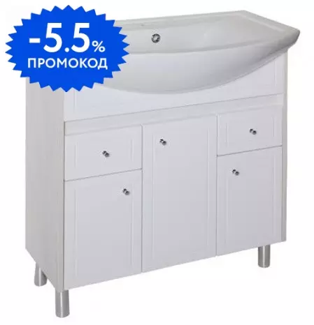 

Тумба с раковиной «ASB-Woodline» Орхидея 80 (Балтика 80) белая/северное дерево