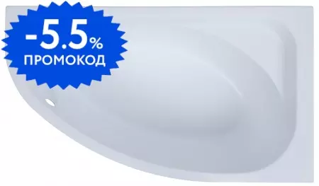 

Ванна акриловая «Aquanet» Mia 140/80 без опор без сифона белая правая
