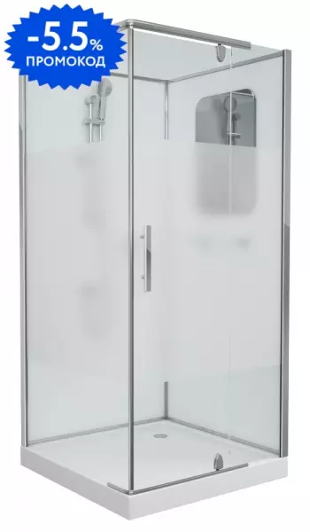 

Душевая кабина «Grossman» GR171QR 90/90 низкий поддон прозрачная-матовая/белая без крыши правая