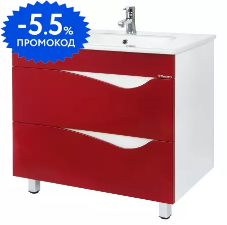 

Тумба с раковиной «Bellezza» Эйфория 85 (Оскар 85) красная/белая