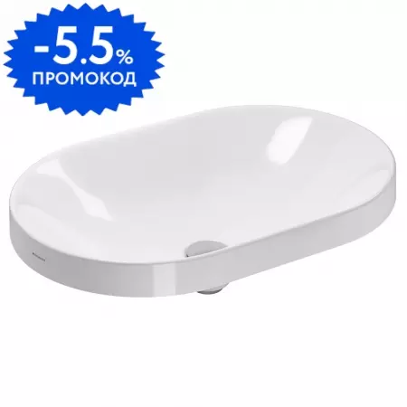 

Раковина «Geberit» Variform 60/40 500.730.01.2 фарфоровая белая