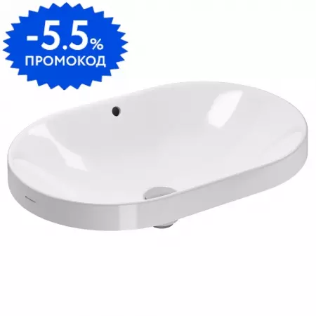 

Раковина «Geberit» Variform 60/40 500.728.01.2 фарфоровая белая