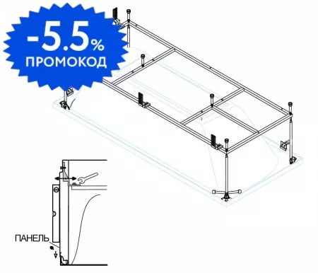 

Каркас под ванну «Cezares» EMP-170-80-MF-R