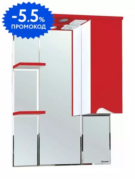 

Зеркало с шкафчиком «Bellezza» Эйфория 80 с подсветкой красный правый