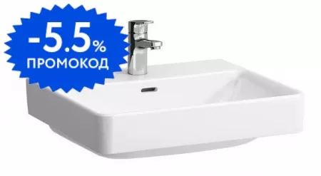 

Раковина «Laufen» Pro 60/46 8.1096.3.000.104.1 фарфоровая белая
