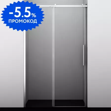

Душевая дверь «WasserKRAFT» Dinkel 58R31 141/200 прозрачная/хром без поддона универсальная