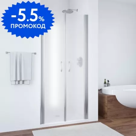 

Душевая дверь «Vegas Glass» E2P 85/189 сатин/глянцевый хром универсальная