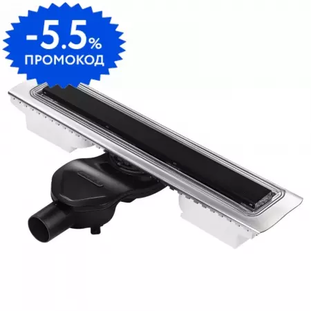 

Душевой лоток «Berges Wasserhaus» C1 Norma 600 095137 боковой выпуск чёрный матовый/под плитку