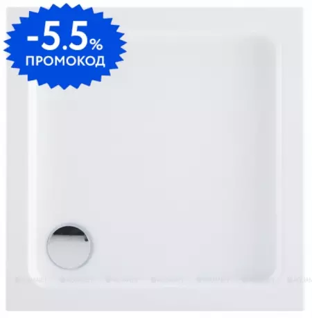 

Душевой поддон «Aquanet» GL180 265562 100/100 средний акриловый квадратный белый с сифоном
