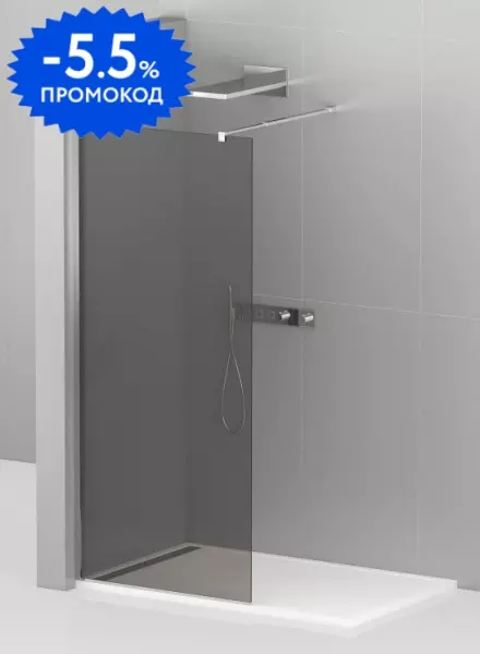 

Душевая перегородка «Cezares» LIBERTA-L-1-25-GR-Cr 25/195 графит/хром универсальная