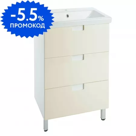 

Тумба с раковиной «Bellezza» Пегас 50 (Como 50) бежевая/белая