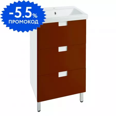 

Тумба с раковиной «Bellezza» Пегас 50 (Como 50) красная/белая
