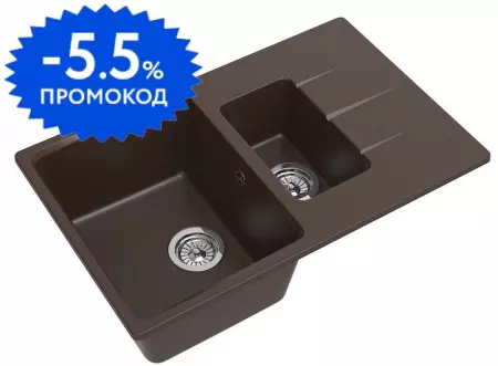

Мойка для кухни «Ewigstein» Gerd 60KF 78/50 искусственный камень шоколад