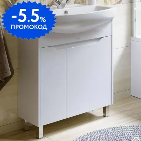 

Тумба с раковиной «Alavann» Crystal 75 (Best 75) белая
