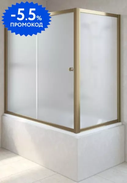 

Шторка на ванну стеклянная «Vegas Glass» ZV+ZVF Tur Novo 160/85/140 сатин/бронза универсальная