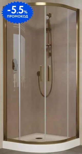 

Душевой угол-ограждение «Vegas Glass» ZS Tur Novo 80/80 бронза/бронза без поддона универсальный