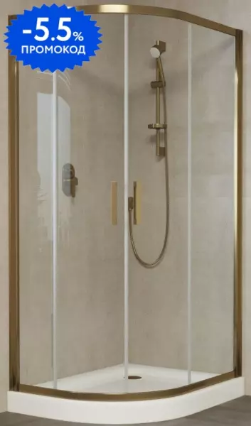 

Душевой угол-ограждение «Vegas Glass» ZS-F Tur Novo 90/80 прозрачный/бронза без поддона универсальный