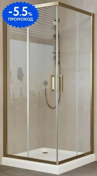 

Душевой угол-ограждение «Vegas Glass» ZA Tur Novo 120/120 прозрачный/бронза без поддона универсальный