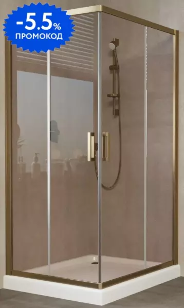 

Душевой угол-ограждение «Vegas Glass» ZA-F Tur Novo 100/90 бронза/бронза без поддона универсальный