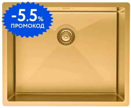 

Мойка для кухни «Iddis» Edifice EDI54B0i77 54/44 нержавеющая сталь золото